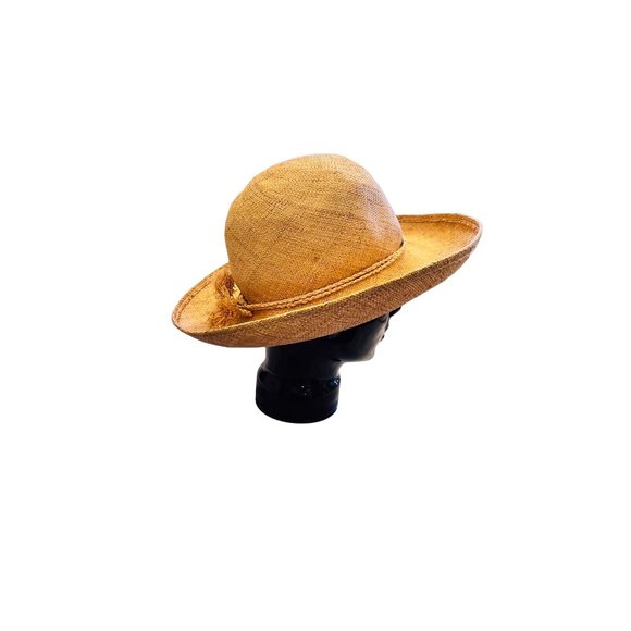 The Scala Collection Vintage 90s Natural Straw Hat Womens Handmade Summer Hat - Picture 2 of 11